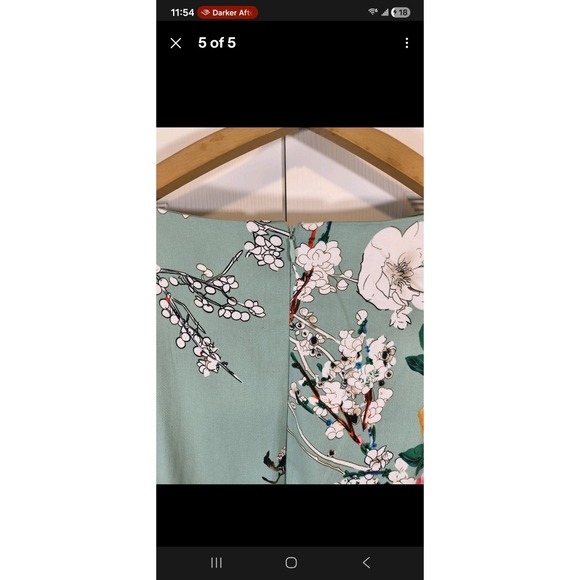 GRACE KARIN Boatneck Sleeveless Vintage Tea Dress, XS Green Floral, Balletcore - Picture 6 of 6